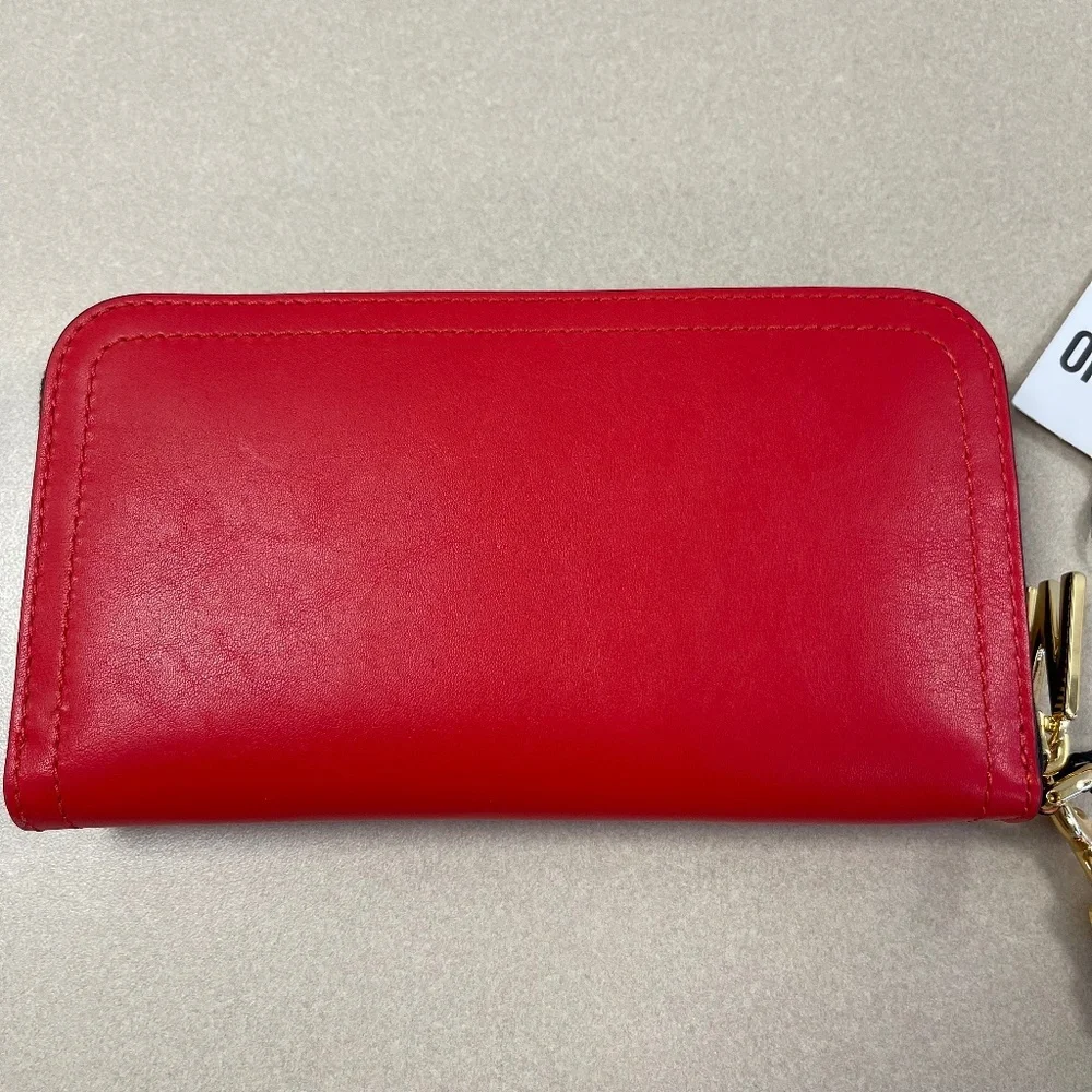 Moschino Couture Red Zip Around Large Wristlet Wallet - NWT - Picture 2 of 13